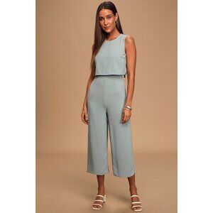 Lulus Glam-bition Light Blue Backless Midi Jumpsuit - Size M